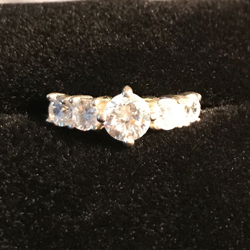 Estate 5-Stone 6MM Cubic Zirconia Band Ring